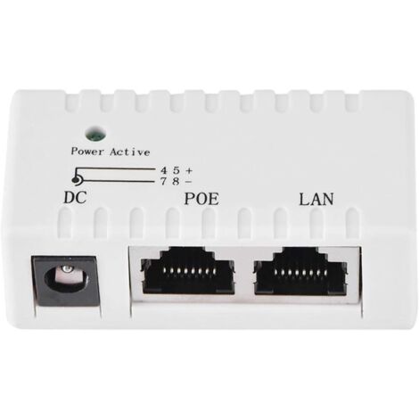Power over Ethernet Injector Adapter for POE Splitter for LAN Network (White)