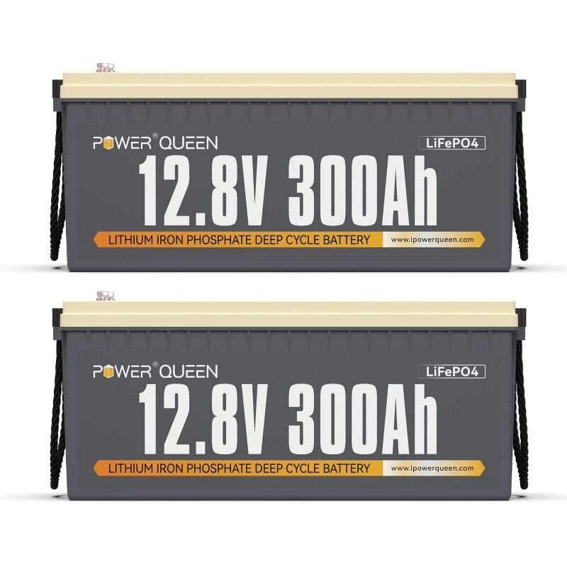Batterie Lithium 12V300Ah 3840Wh Rechargeable LiFePO4 Power Queen bms 200A, 4000-15000 Cycles, pour solaire, Hors réseau, stockage de l'énergie