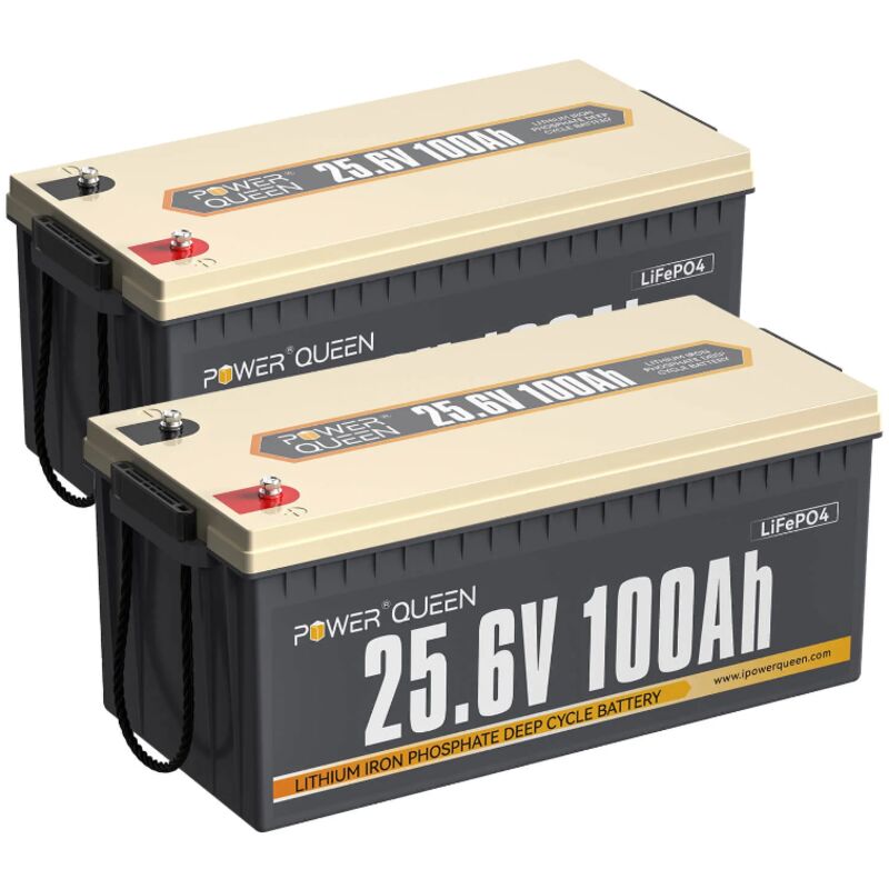 Batterie Lithium 24V100Ah 2560Wh Rechargeable LiFePO4 Power Queen bms 100A, 4000-15000 Cycles, pour solaire, Hors réseau, stockage de l'énergie