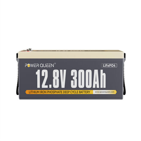 Power Queen – Batterie Lithium 12V 300Ah 3840Wh LiFePO4 – BMS 200A – 4000-15000 cycles – Pour systèmes solaires et véhicules de loisirs