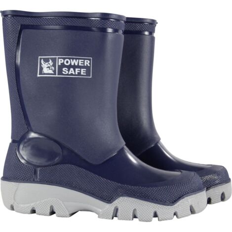 Power Safe Kinderstiefel blau-silber Gummistiefel