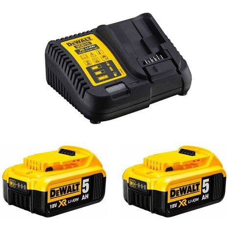 de dos baterías Dewalt DCB184 18V 5Ah con cargador DCB115