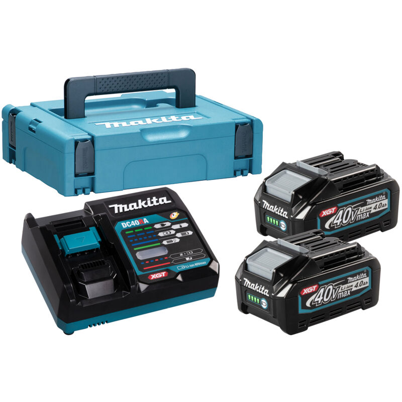 Makita - Zubehör - Set 12A Ladegerät und 2x Akku 40 v xgt 4,0 Ah 191J97-1