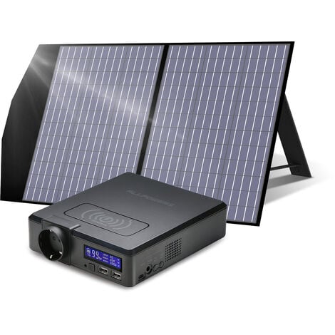 Power Station Solar Generator AC Power Bank 200W 154Wh with 100 W Solar Panel for Outdoors Camping Travel Emergency Allpowers S200