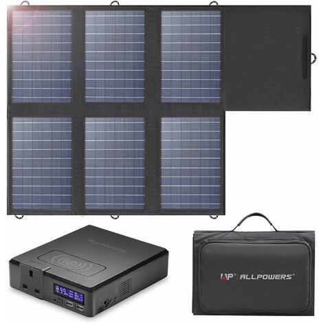 Power Station Solar Generator AC Power Bank 200W 154Wh With 60W Solar Panel for Outdoors Camping Travel Emergency Allpowers S200