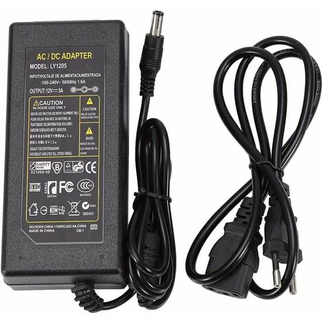 Power Supply 12V 5A LED Transformer Adapter Power Supply for LED Ribbon SMD LED Strip Lights 5050/5630/5730/3528(EU Plug)