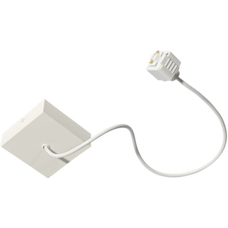 Power Supply with Square Mounting Plate for 1-Phase Track White - Iconic