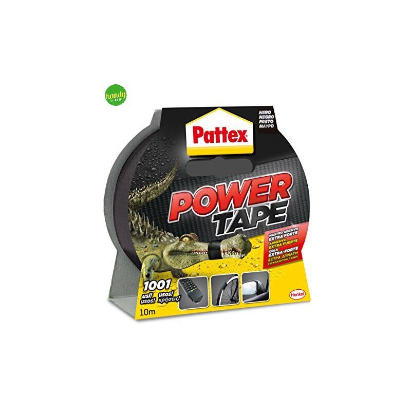 Pattex nastro adesivo power tape - mm.50h. in rotoli da mt.10 colore nero