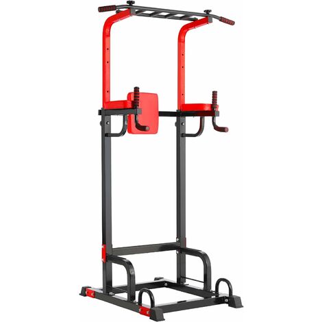 Power Tower, Pull-up Bar, Weight Station, Pull-up Station, Pullup Bar, 8 Height Adjustable, Trapezoidal Top Rod, Load 200 kg, Home Gym