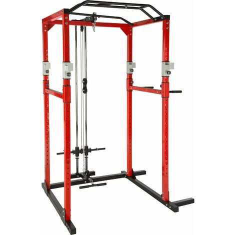 main image of "Power tower with lat pulldown bar - pull up bar, power rack, dip station"