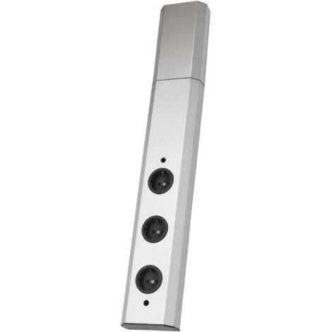 Power-Turm 1 230 V,3 Schukosteckdosen, Anschlusskabel 2000 mm mit Schukostecker
