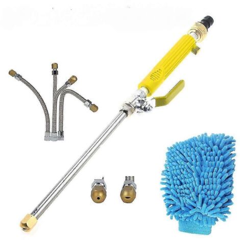 Power Washer ,High Pressure Water Nozzle ,Garden Hose Spray Wand, No Leakage Water Washing Pump Pressure Gun ,Sprinkler Cleaning Tool Spray Nozzle,Yel