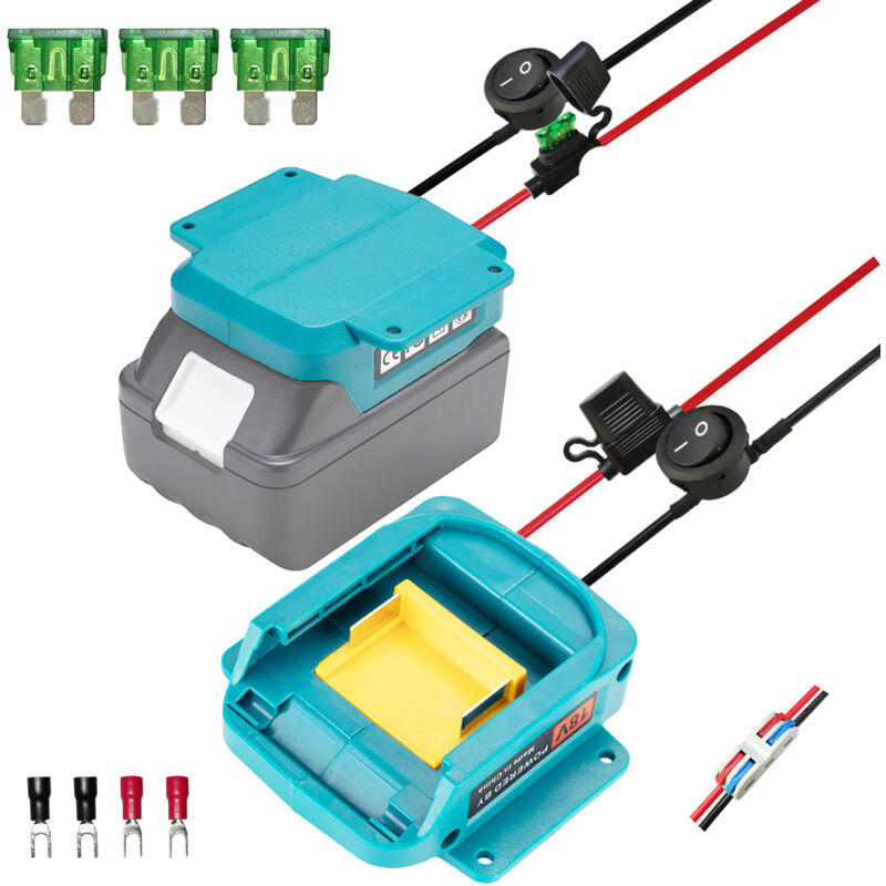 Sjqka - Power Wheel Adaptateur de pour batterie Makita 18 v, pour feux de travail diy, Ride On Truck, jouets rc et