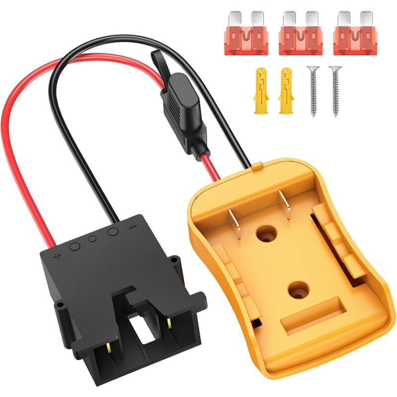 Coocheer - Power Wheels Adapter for Dewalt 20V Battery with Wire Harness Connector Compatible with 12Volt Power Wheels 12AWG Wire with 40A Fuse/for