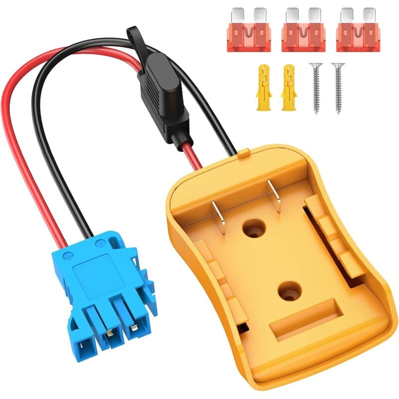 Coocheer - Power Wheels Adapter for Dewalt 20V Battery with Wire Harness Connector Compatible with 12Volt Power Wheels 12AWG Wire with 40A Fuse/For