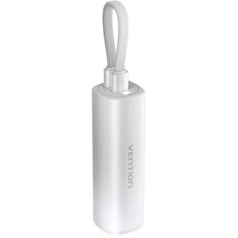 Powerbank 5000mAh 20W mit Kabel 0,11m USB Typ C kompatibel mit iPhone Grau
