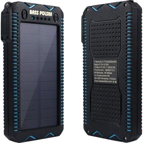 Powerbank solar con encendedor luminoso y linterna LED, 10000 mAh