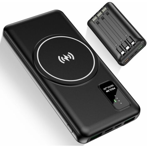 Powerbank Wireless PowerBank 10000mAh Externe HandyAkkus Batterie USB Type C   3Kabel 22.5W Ladegerät Kompatibel iPhone Pro Max Samsung iPad Huawei