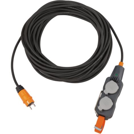 Powerblock mit Verlängerungskabel IP54 4-fach 10m schwarz H07RN-F 3G2,5 professionalLINE