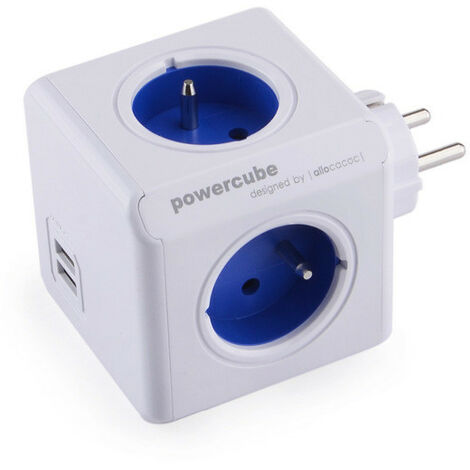 Powercube Allocacoc PowerCube Original USB (E) - 4 sortie(s) CA - Type E (FR) - Bleu - Blanc - CE - RoHS - 16 A - 230 V (2202BL/FROUPC)