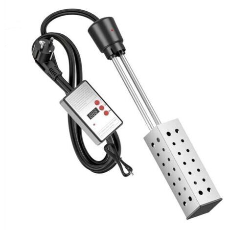 Powerful electric immersion heater for buckets, pools or bathtubs with thermostat