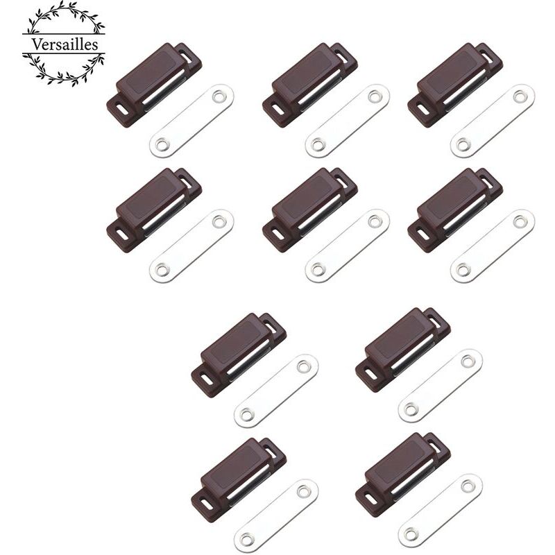 AlwaysH Powerful magnetic latch – holding force 4kg – set of 10 - brown – door magnet – magnet latch – cupboard magnet – cupboard door magnet,