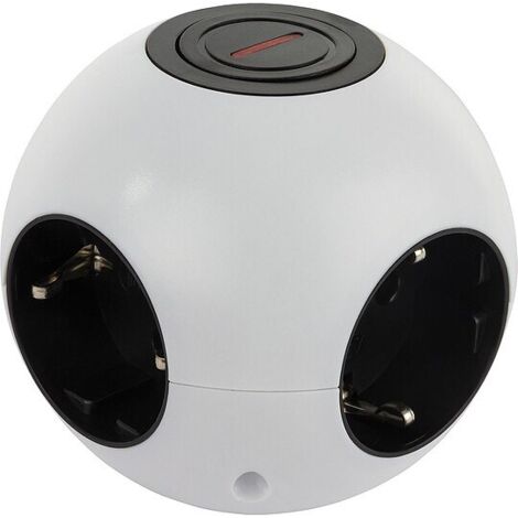 POWERGLOBE Kugelsteckdose weiß/schwarz - 230V/50Hz, 16A