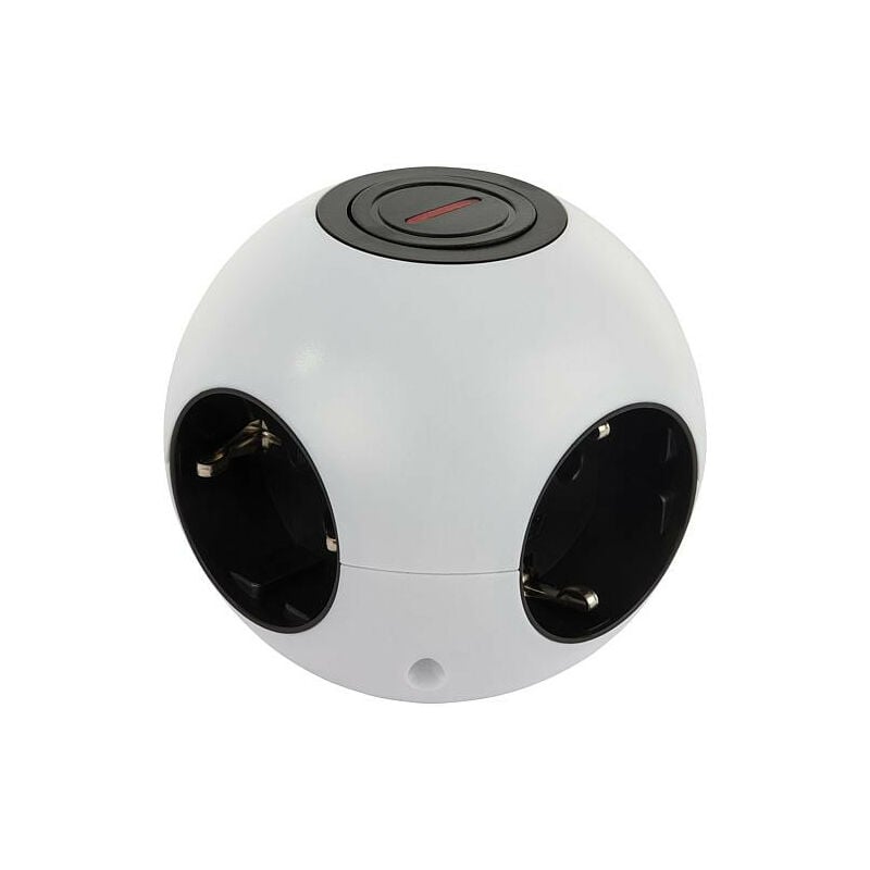 Powerglobe multiprise Design blanc/noir, 230V/50Hz, 16A