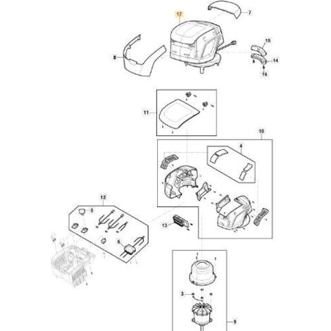 POWERHEAD 48V PL 500 SÉRIE DOUBLE POUSSÉE ORIGINAL STIGA - 381270020/2