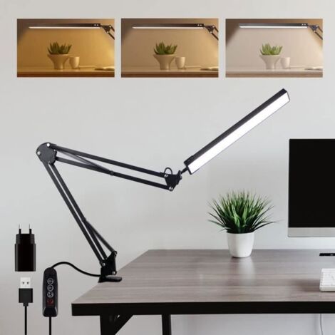 Powerking Lampe de bureau,Lampe de travail d\'architecte à bras articulé réglable avec pince Lamp Lampe de bureau classique pour ,21