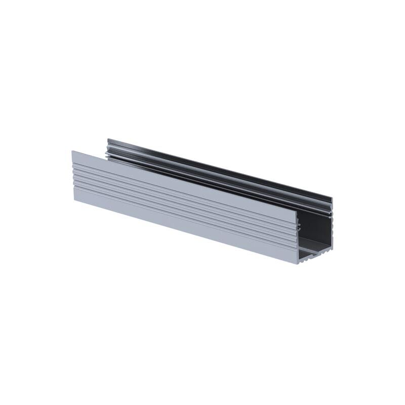 Image of Powerline - Profilo in alluminio per strisce led - larghezza 35 mm - alluminio anodizzato - grigio argento - 2 m