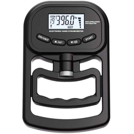 Powermètre numérique à main - 180 kg - Rechargeable - Dynamomètre électronique - Couteau de force de préhension - Entraîneur de force de préhension - Avec écran LCD - Pour le sport, la maison