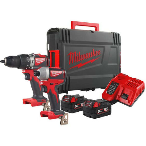 Pack 2 outils 18V (perceuse + visseuse à chocs) (2x5,0 Ah) M18BLPP2A2-502X - MILWAUKEE 4933464522