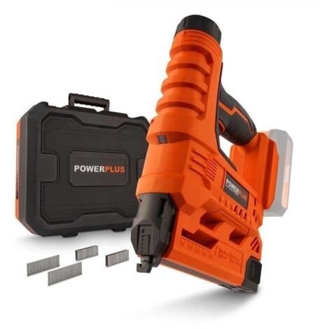 Powerplus Agrafeuse- cloueuse Dual Power POWDP7010 20V 30/min – sans batterie ni chargeur – avec mallette et 200 accessoires