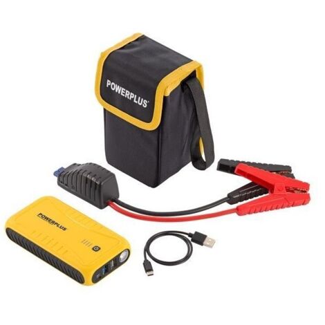 Powerplus Booster de Batterie 3-en-1 POWX4251 - Démarreur de Secours et Batterie Externe - Accessoire de Camping - Sortie de 12 V