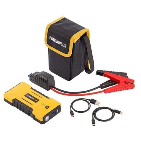 Powerplus Booster de Batterie 3-en-1 POWX4255 - Batterie Externe - Accessoire de Camping - Sortie de 12 V - 700 A / 12 000 mAh