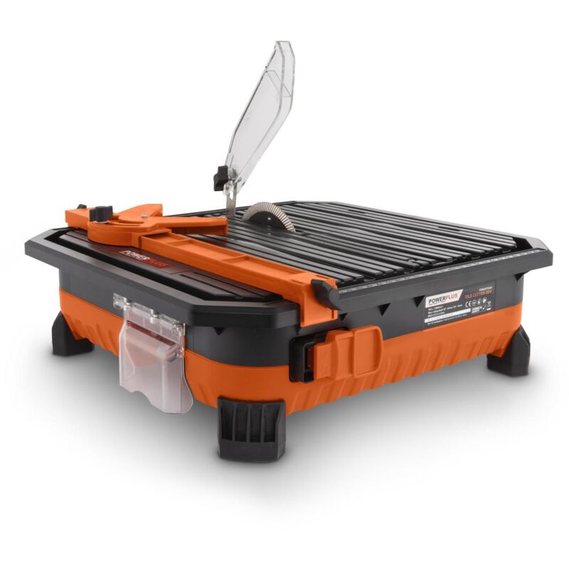 Dual Power Coupe-Carrelage sans Fil POWDP75100 - Machine de Découpe Carreaux 20V - Table 390x365 mm - Disque ø 110 mm - 1 Accessoire