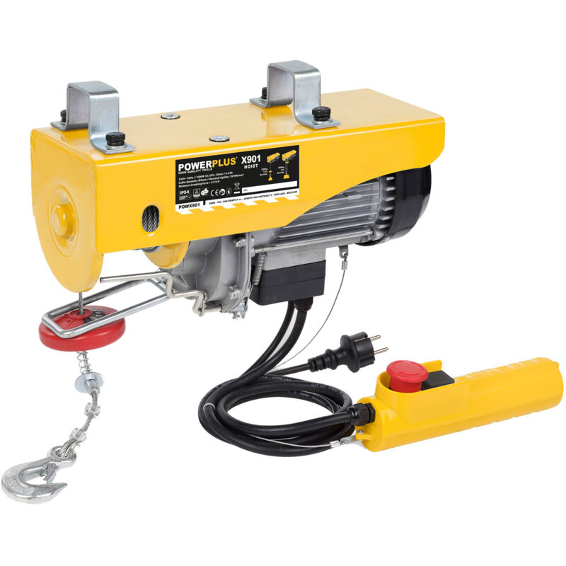 PowerPlus Seilwinde Elektrisch 200-400 Kg Seilzug Flaschenzug Powx901