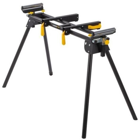 Powerplus Support pour Scie à Onglet POWX075200 - Compacte et Pliable max. 150 kg - Hauteur de 985 mm - Antidérapant - Rouleaux