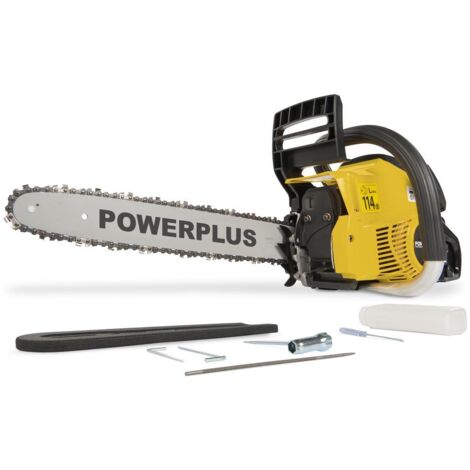 Powerplus Tronçonneuse Thermique POWXG10211 - Élagueuse à Essence de 37,2 cc, Guide de 400 mm et Réservoir de Carburant de 0,3 l, Outillage de Jardin