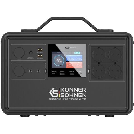 KÖNNER & SÖHNEN Powerstation KS 2400PS Tragbare Notstromversorgung mobil Powerbank 2400 W