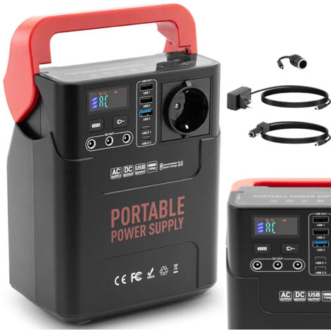 MSW Powerstation Power Station portátil Camping 3 x USB 2 x USB-C 3 x DC Corriente de emergencia AC