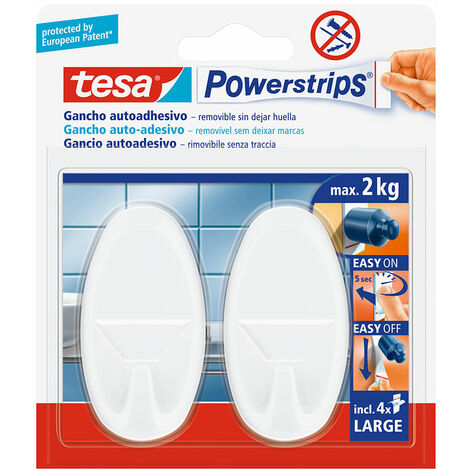 Powerstrips bis 2kg oval weiß  TESA 58013