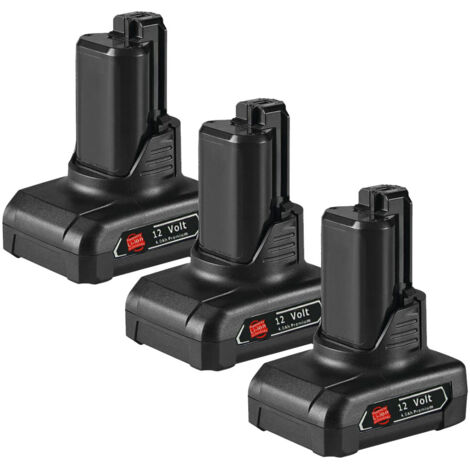 Powerwings – Batterie Lithium-ion 12V 4.0Ah – Lot de 3 – Compatible BOSCH GSR GSB GBA BAT411 BAT412 BAT413 BAT414 – Performances optimales