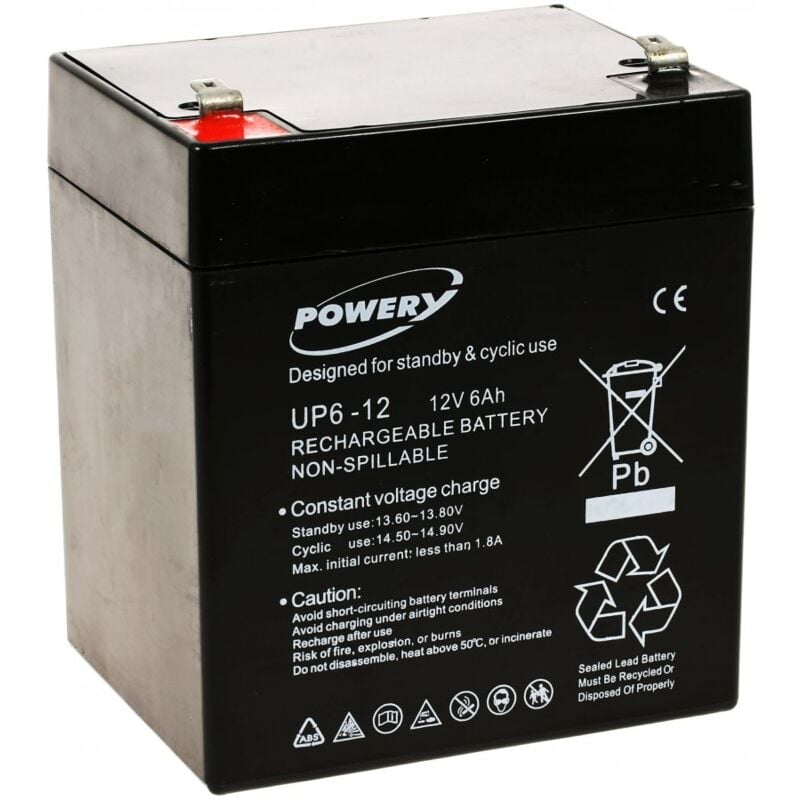 

Powery Batería de GEL 12V 6Ah para APC Back-UPS ES 350