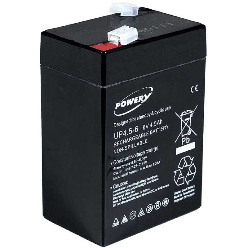 

Powery Batería de GEL compatible con FIAMM Modelo FG10451 6V 4,5Ah