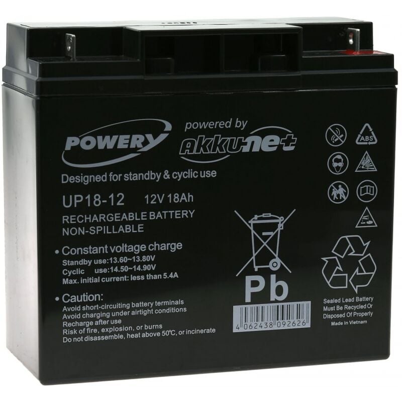 

Powery Batería de GEL compatible con FIAMM Modelo FG21803 12V 18Ah