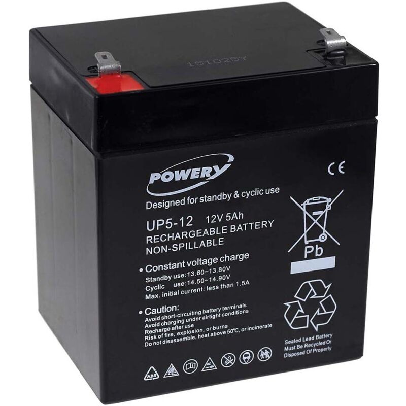 

Powery Batería de GEL para APC Back-UPS ES500 5Ah 12V