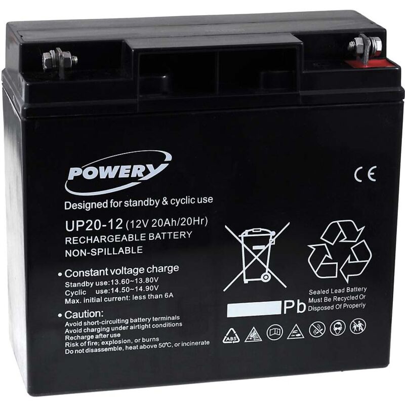 

Powery Batería de GEL UP20-12 12V 20Ah (Reemplaza también 18Ah)