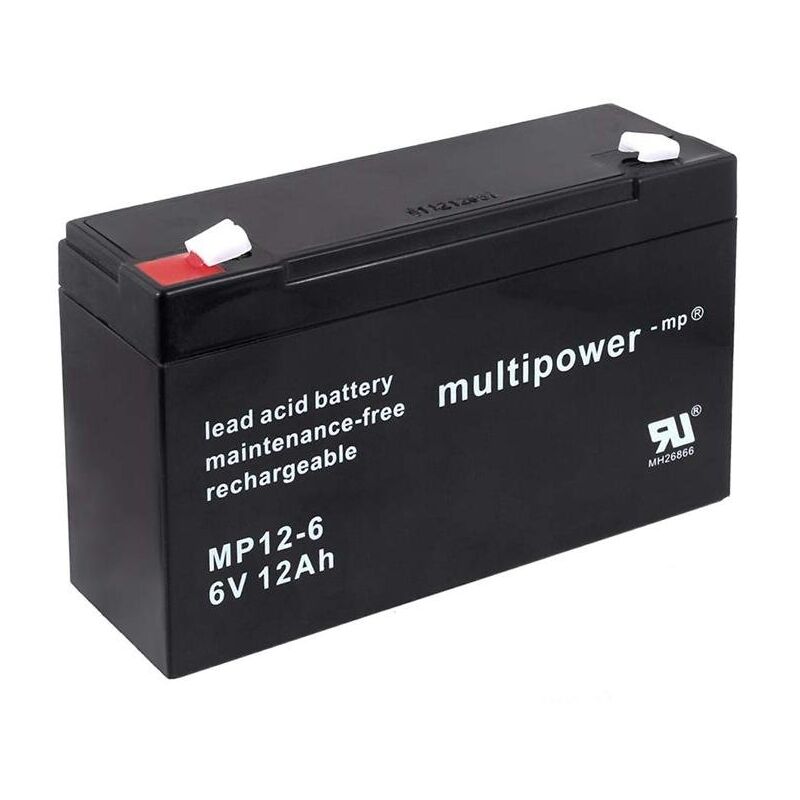 

Powery Batería Plomo (multipower) MP12-6 compatible con YUASA Modelo NP12-6 6V 12Ah